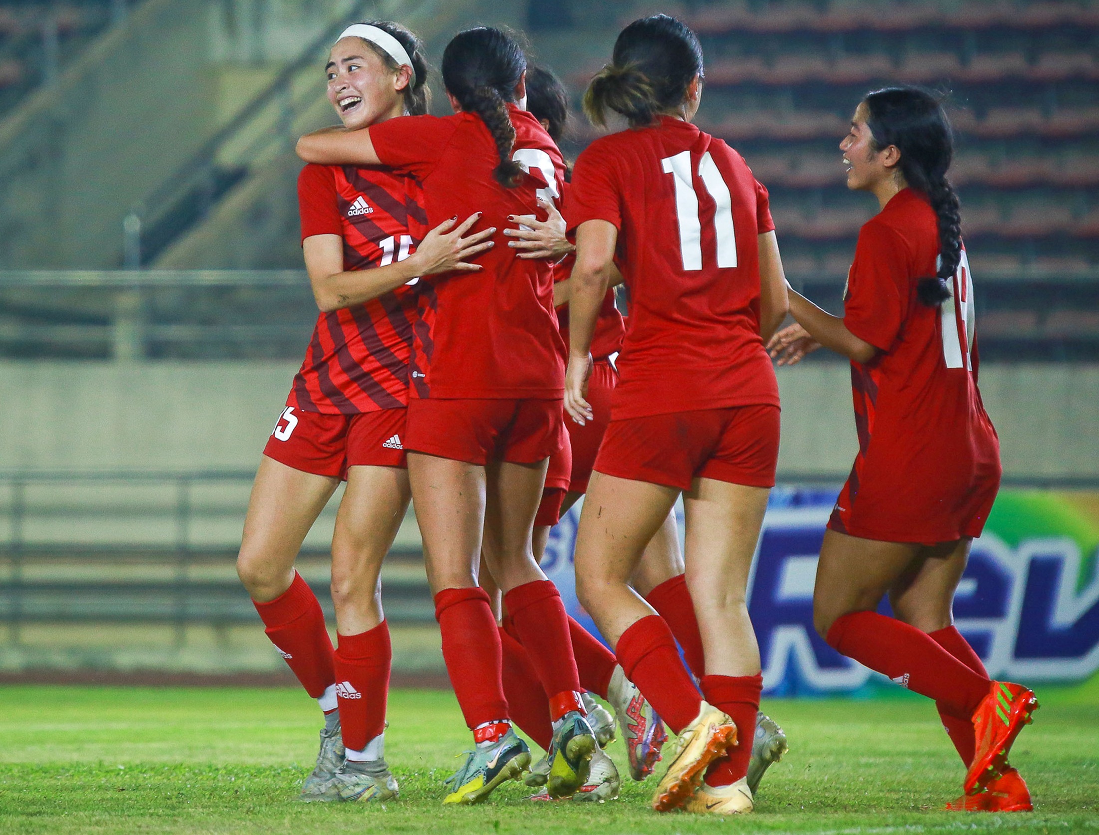 kylie anne yap celebrates with her teammates after scoring a goal in a game for the philippines national team